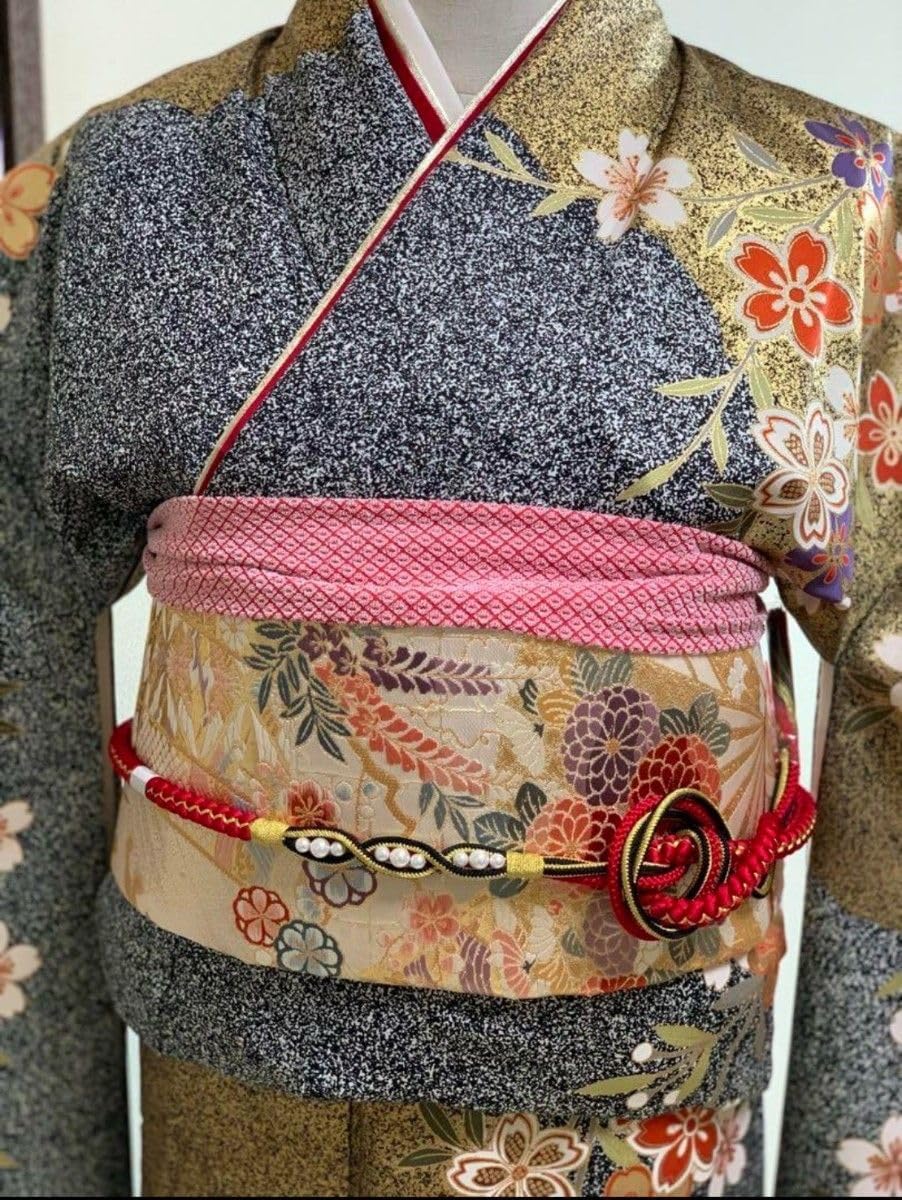 振り袖、袋帯、帯締め帯揚げ、重ね襟、長襦袢6点セット 振袖フルセット